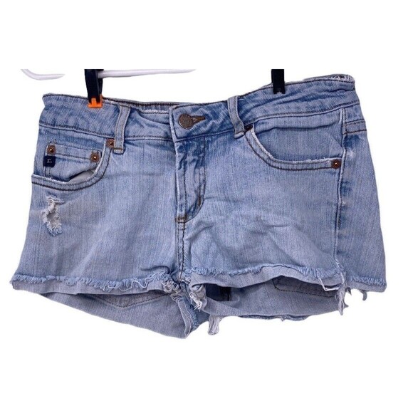 Refuge Jean Shorts Women Size 1 Light Wash Fade Destructed Denim Cut Off - Picture 1 of 6